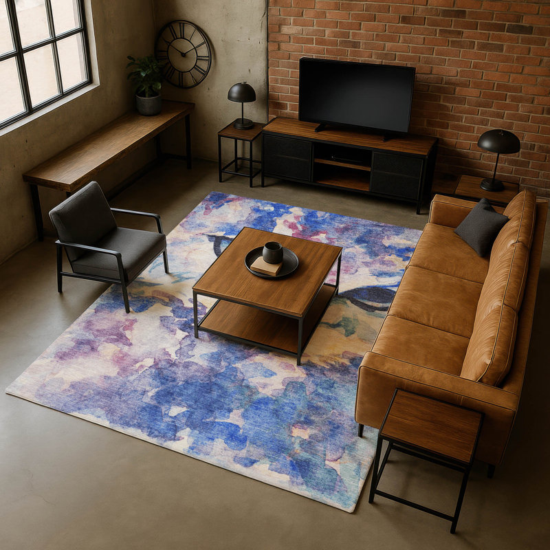 Tapis Premium lavable à la machine Mayfield AMF2274, Bleu, 8 pi x 10 pi