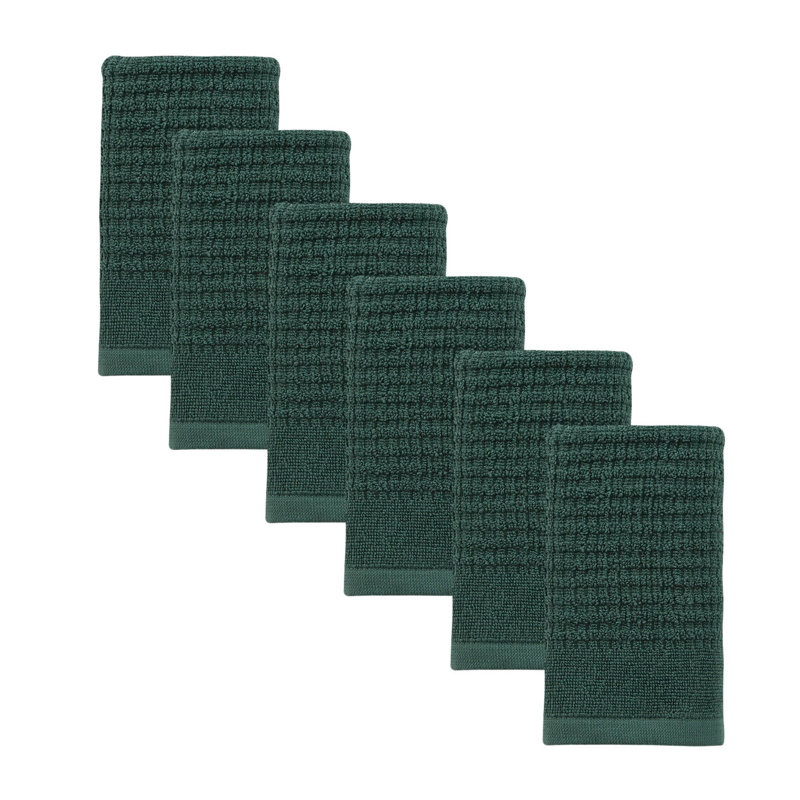 Earline Midweight Waffle Washcloth, Green
