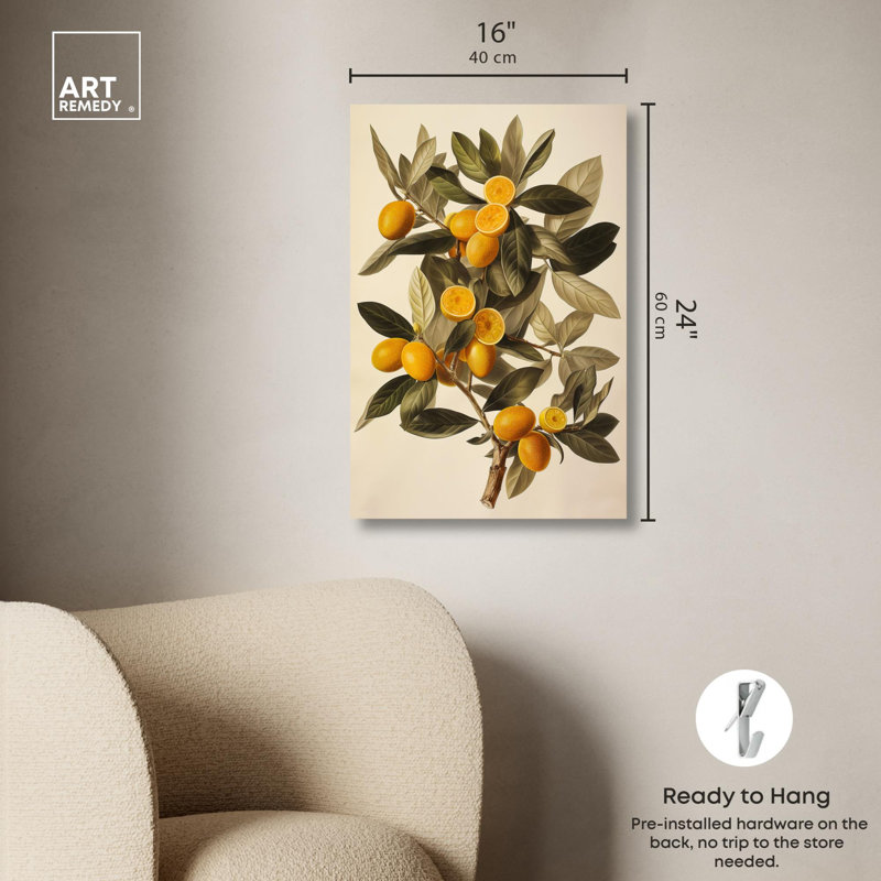 «Orange Oasis Glow» par Art Remedy, Toile tendue, H 24 po x l 16 po