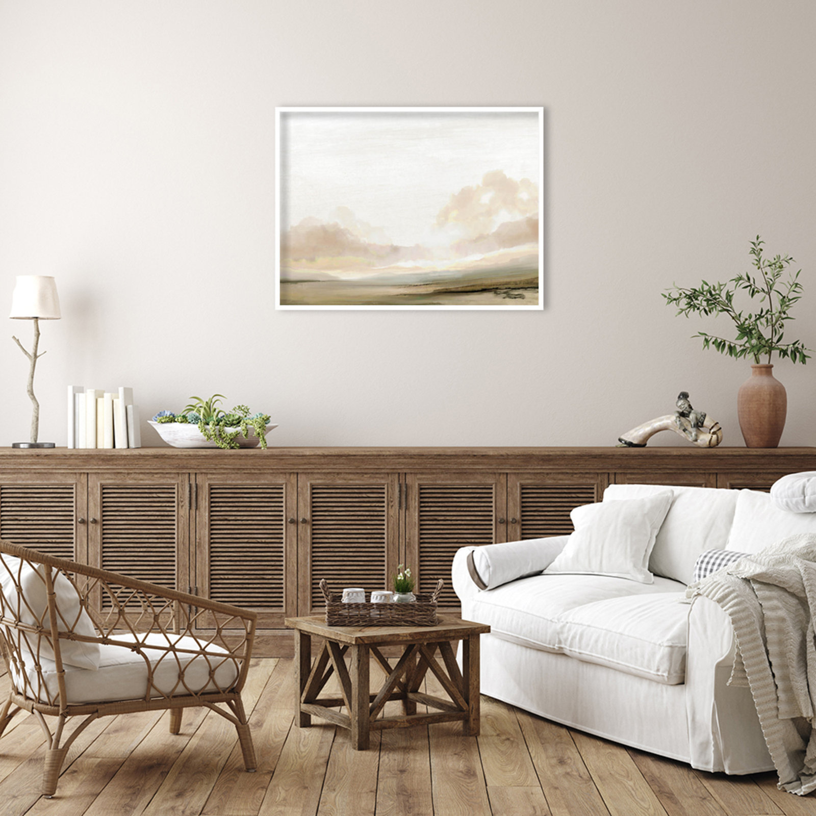 Southern Landscape Print by Dan Hobday, White, 31" H x 41" W x 1" D