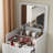 3 in 1 Vanity Desk with Plip Top Mirror,Small Make Up Vanity Set with Visible Glass Desktop-1306423251