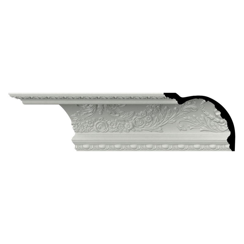 Endurathane Hope Crown Moulding, 10 1/4"H x 12 5/8"P x 16 1/4"F x 96"L, Factory Primed