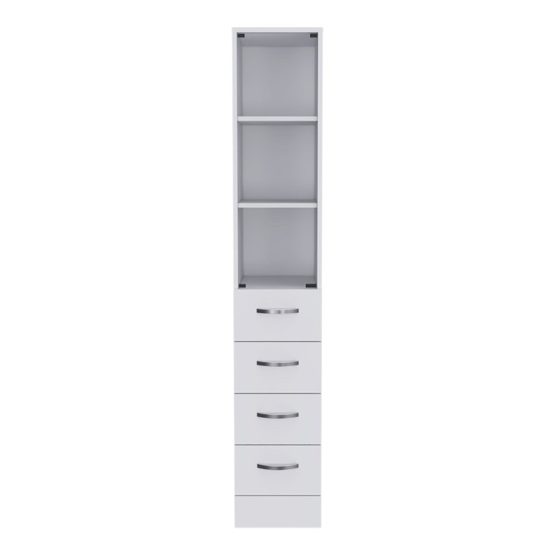 White 3-Drawer 3-Shelf Linen Cabinet