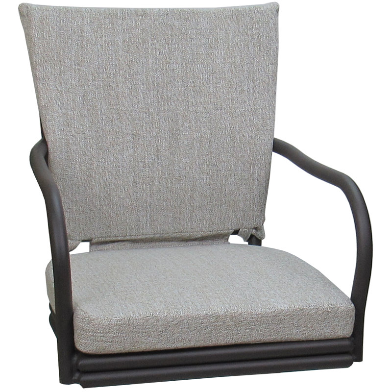 Tabouret d'extérieur en aluminium avec coussin Travisha, Blanc, Gris, 30"
