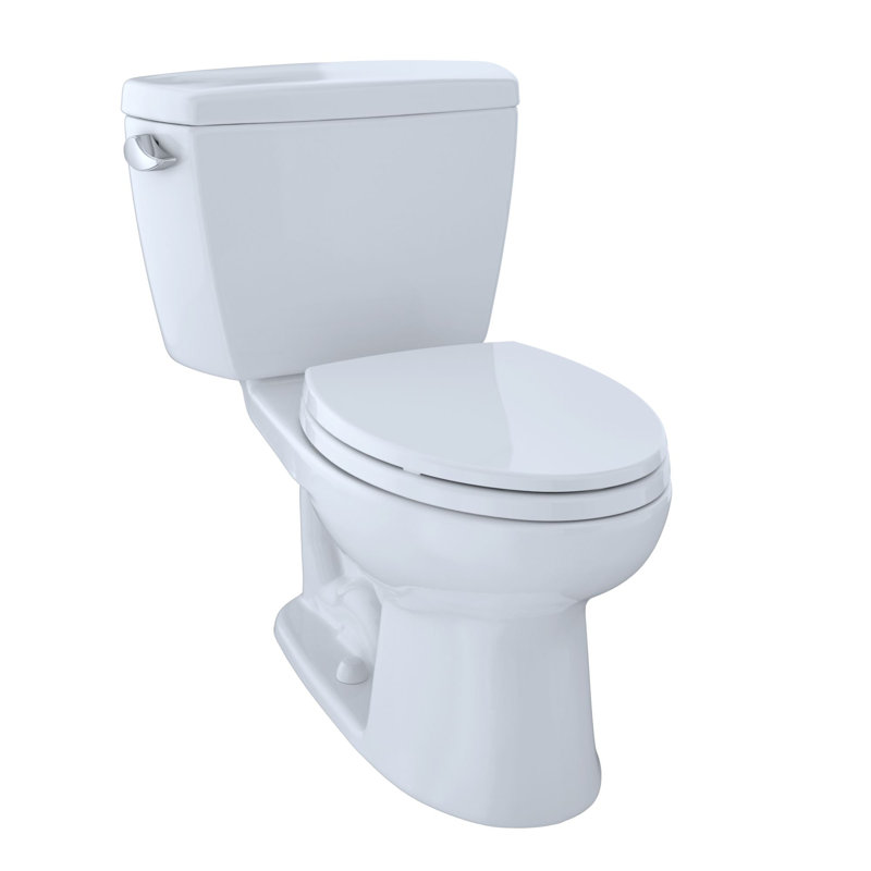 Drake® 1.28 GPF (Water Efficient) Elongated Two-Piece Toilet (Seat Not Included), Left-Hand, Bone, Dual