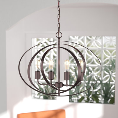 Lustre sphérique spectaculaire et unique `a 4 lumières Gurney Slade