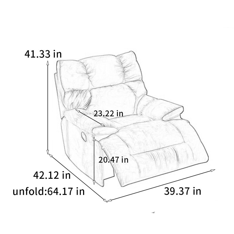 360° rotating ergonomic recliner, Brown