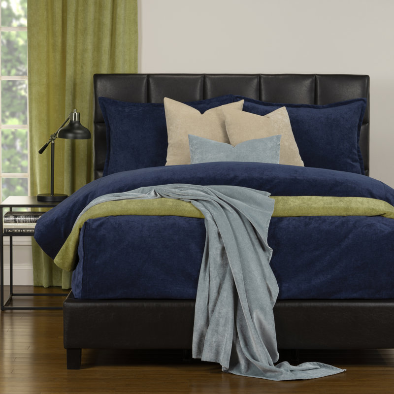 Mixology Velvet Bed Cap Comforter Set with Sewn Corners, Full, Dusk