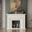 Foyer autoportant en bois massif beige