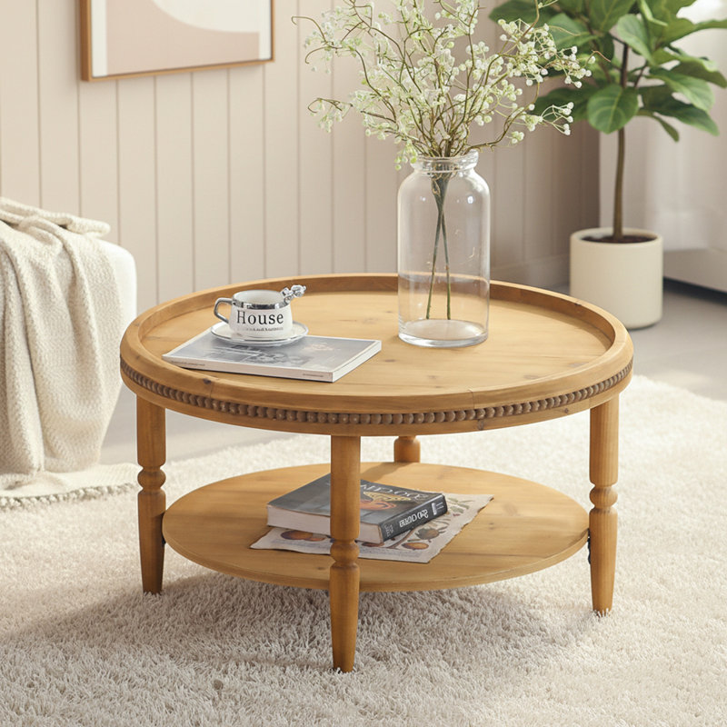 Table basse en bois massif Farmhouse - Décoration rustique rectangulaire pour le salon ou le bureau personnel