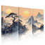 Paysage chinois coucher de soleil sur toile tendue, reproduction de peinture à l'huile (ensemble de 3)-118675043