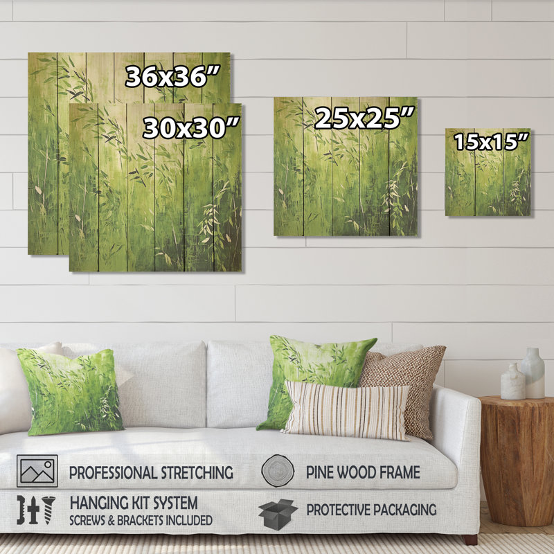 Kitchen Fennel Herbs Fantasy III - Herbes florales sur bois, H 15 po x l 15 po