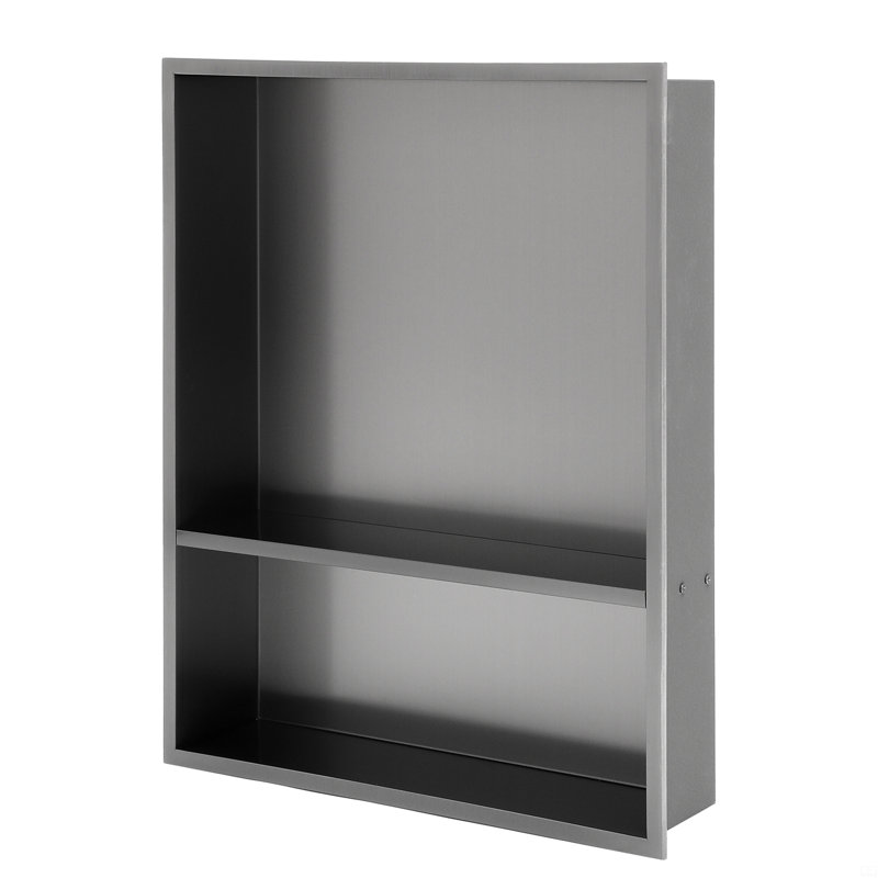 Double tablette de niche en acier inoxydable 21 "X 17", Bronze industriel-noir