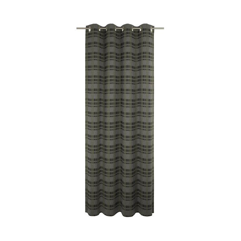 Devore Room Darkening Curtain Single Panel, Grey/Brown/Black, 132cm Width x 145cm Drop