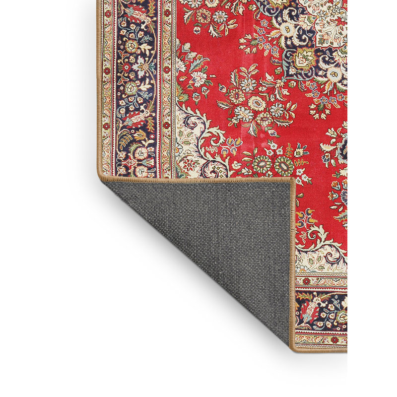 Tapis oriental en laine rouge / beige Photiades, Rectangle 7 pi x 9 pi