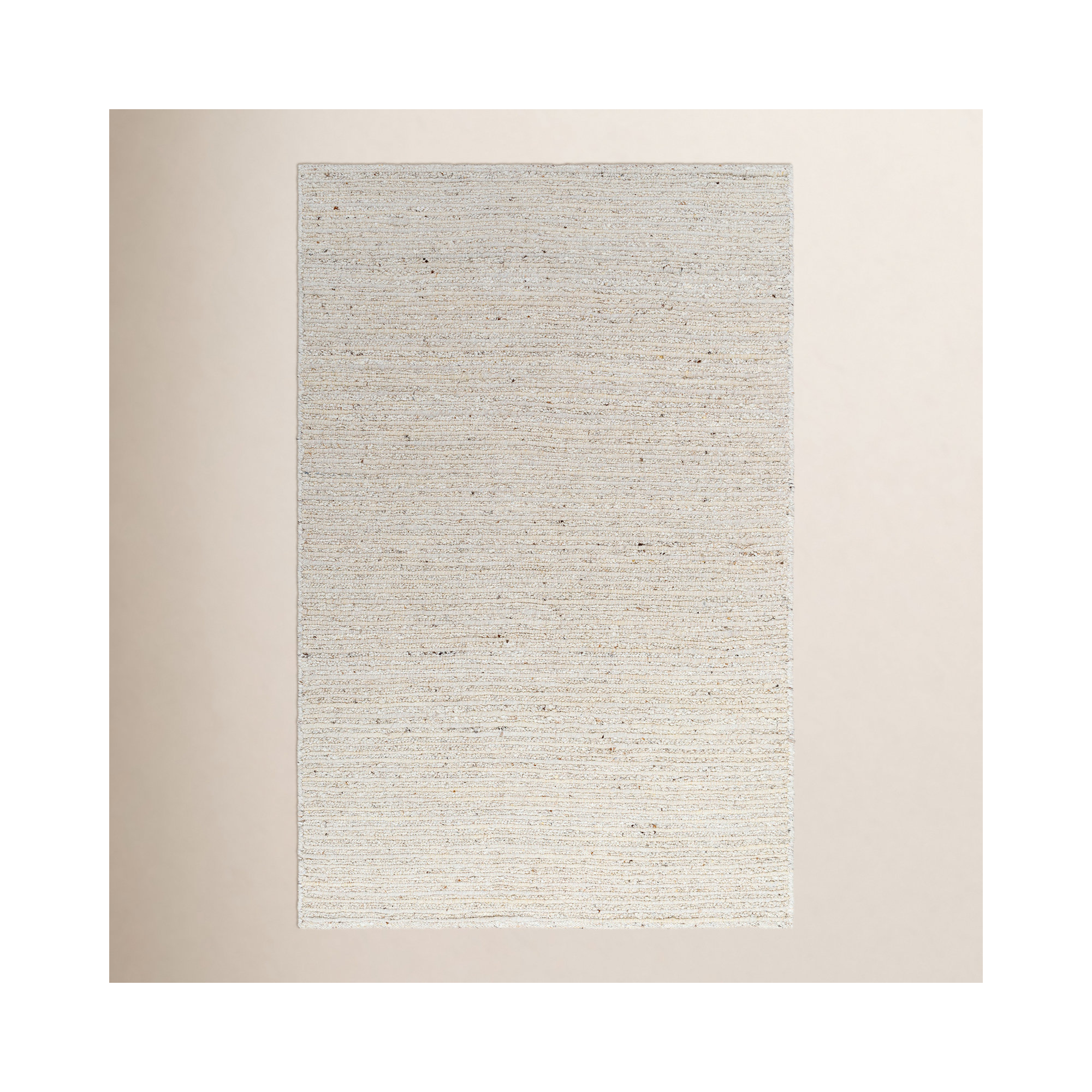 Joly Handmade Wool Beige Rug, Rectangle 2' x 3'