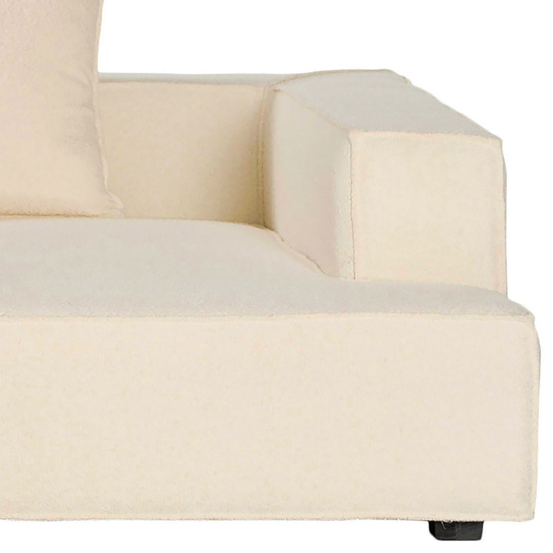 79'' Wide Right Hand Facing Sectional Stationary Corner Sectional, Right Hand Facing, Natural White Boucle