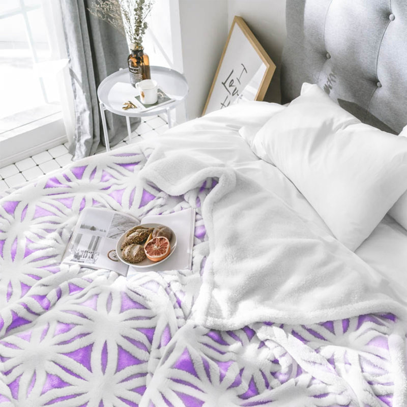 Quilted Throw Blanket, Purple
