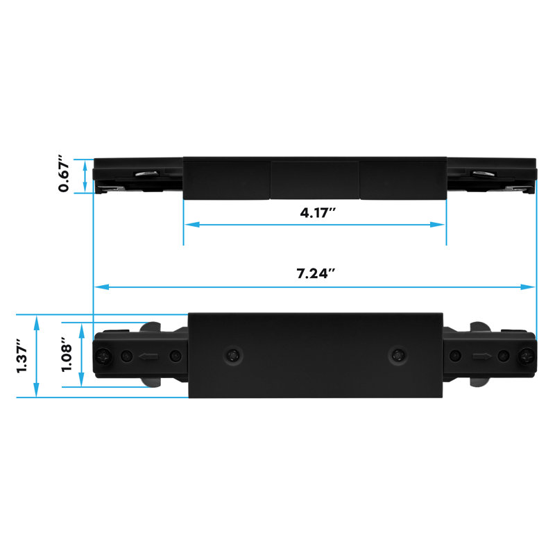 Connecteur droit H Luxrite, connecteur droit de type H, compatible avec une source d'alimentation à 3 fils 120 V, paquet de 4 noir