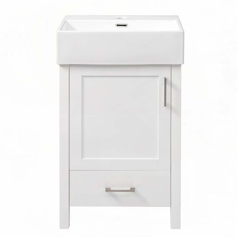 Bathroom Vanity with Ceramic Sink, White