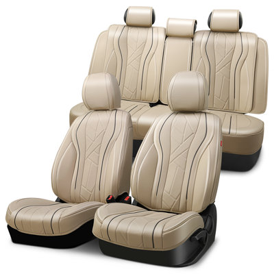 Full Set Seat Covers Universal Waterproof Leatherette For Cars Suvs Trucks Airbag Compatibility​​