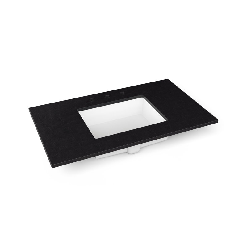 Cartesian Vanity 36"W, Matte Sand, Lava Black