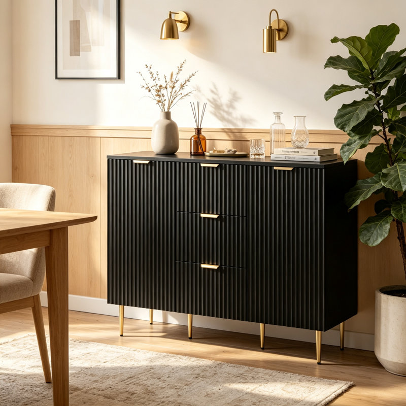 120cm Sideboard, Black