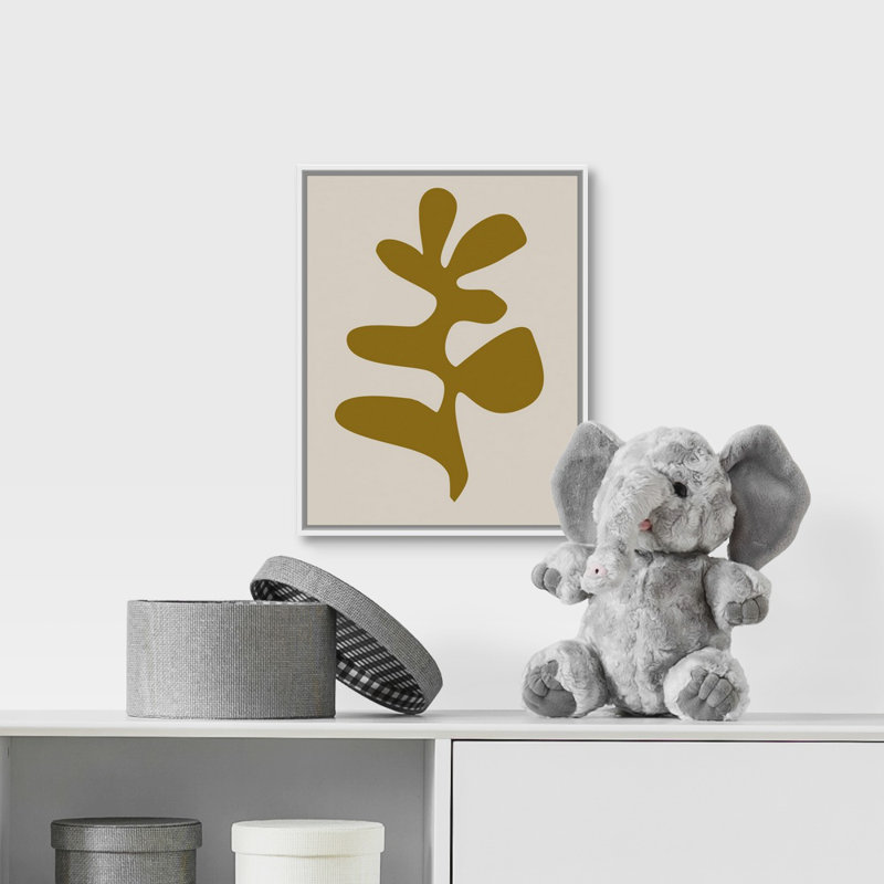 Art encadré pour enfants corail xi, H 14 po x l 11 po x P 1,2 po, Toile à cadre flottant blanc/brun/gris chaleureux