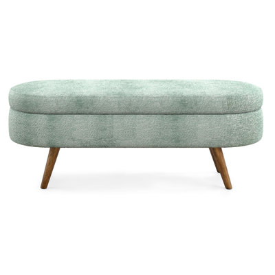 Ottoman Oval Storage Bench,Rubber Wood Legs