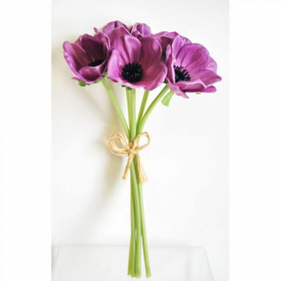 Bouquet d'anémones Mauve Real Touch