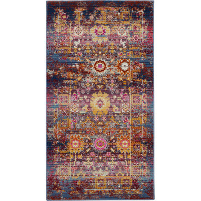 Tapis orange / bleu / mauve Lowndes