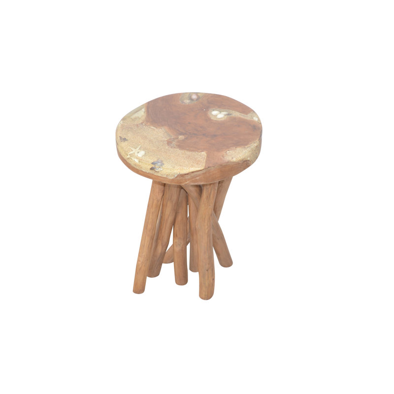 Espinosa Solid Wood Abstract End Table