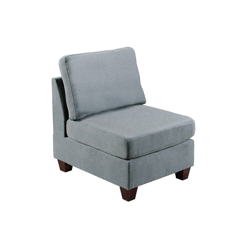 Chaise sans accoudoirs en tissu 1pc, Gris