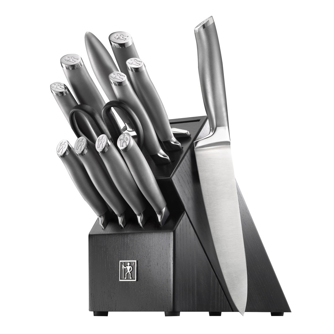 HENCKELS Modernist 13-Piece Knife Set with Block, Chef Knife, Paring Knife, Steak Knife, Black, Stainless Steel HENCKELS