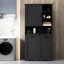 Armoire de buanderie, panier à linge inclinable, plusieurs rangements, style autoportant, étagère ouverte, panier à tablette réglable, tablettes, noir, 31,82 po de profondeur, 15,77 po de largeur, 61,4 po de hauteur, 106,03 lb