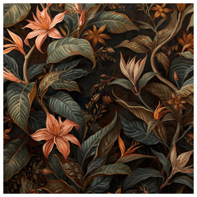 Tropical Floral Foliage Wall Tapestry - Botanical Wall Decor
