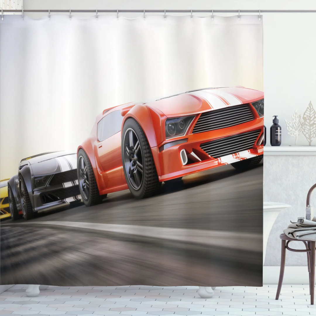 Ervin Decor Sports Highway Race Shower Curtain Set Latitude Run®