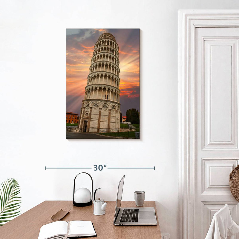 Lilie Iconic Leaning Pisa Tower, 30" H x 20" W