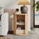 Round Fluted End Table With Sliding Tambour Door And Storage Shelf (Set Of 2)