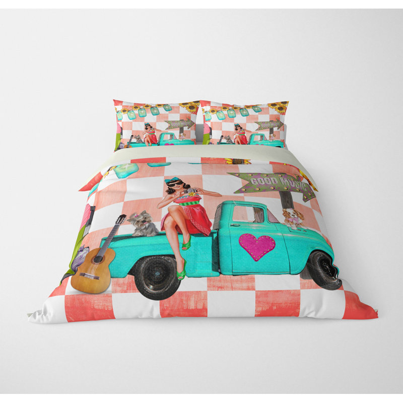  Ensemble de housse de couette pour filles, Housse de couette grand et 2 taies décoratives