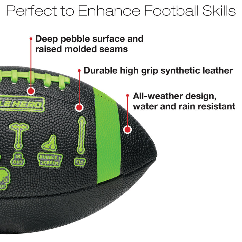 Xcello Sports Huddle Hero, football junior avec pompe, paquet de 2