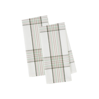 Tree Farm Plaid Semi Bleach Dishtowel Set/2