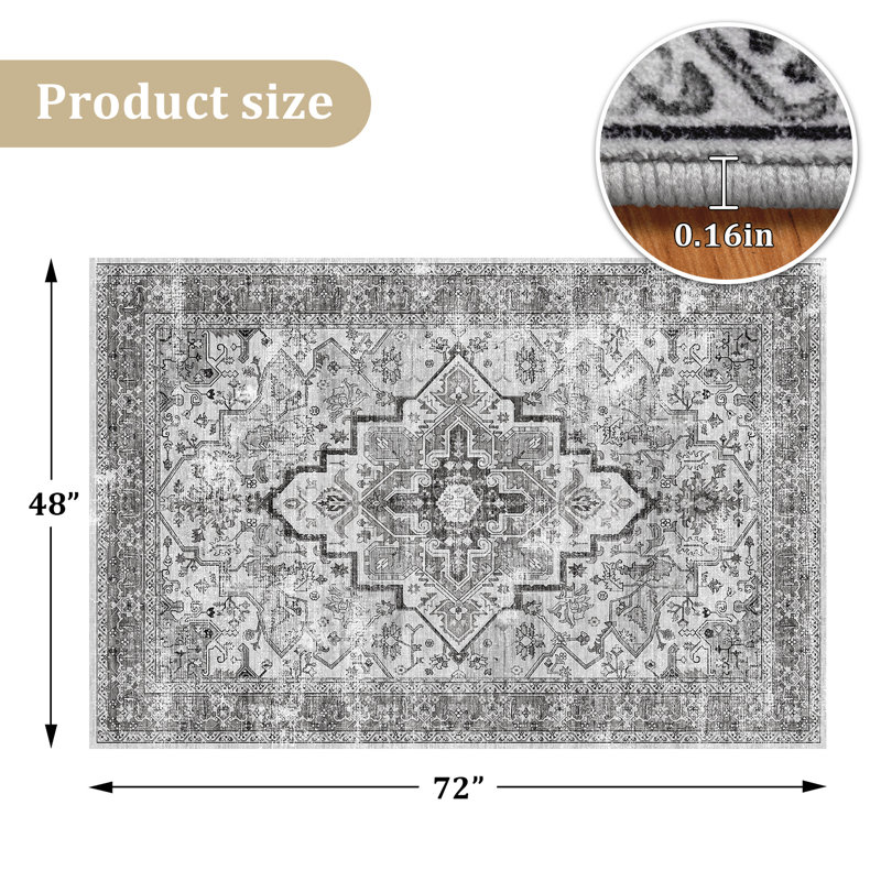Chair Mat Floor Protector & Style Enhancer for Home Office or Dining Spaces, 48" W x 72" D