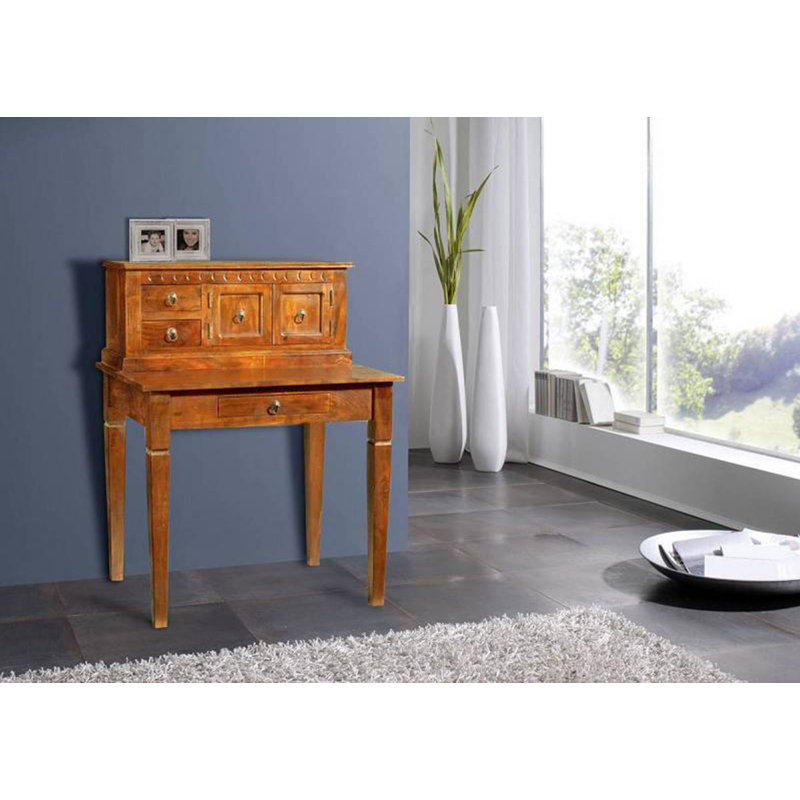 Oxford Solid Wood Writing Desk, Honey