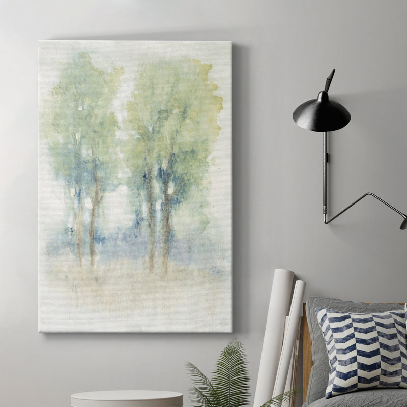 Toile tendue avec châssis de qualité supérieure «Spontane Landscape I» - prête à être accrochée, H 60 po x l 40 po x P 1 po