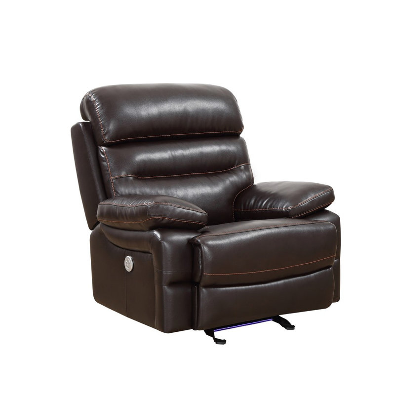 Fauteuil inclinable standard Ozbourn, Similicuir brun, Électrique