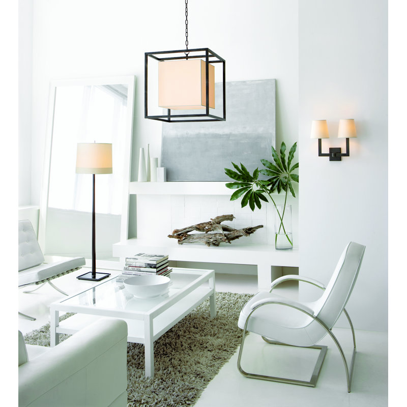 2 - Light Chandelier, Polished Nickel