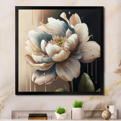 Crème fleur blanche - décoration murale florale