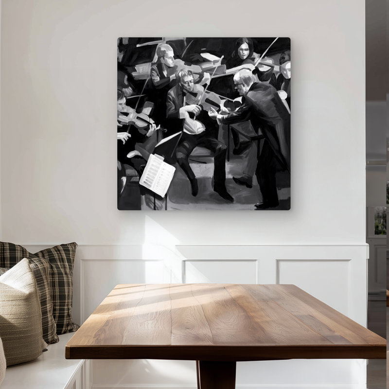Symphony Orchestra Performing - Black Contemporary Metal Print