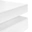 Table basse moderne à haute brillance avec 4 tiroirs, table basse carrée multi-rangement pour le salon, 31,5 po x 31,5 po-356603825